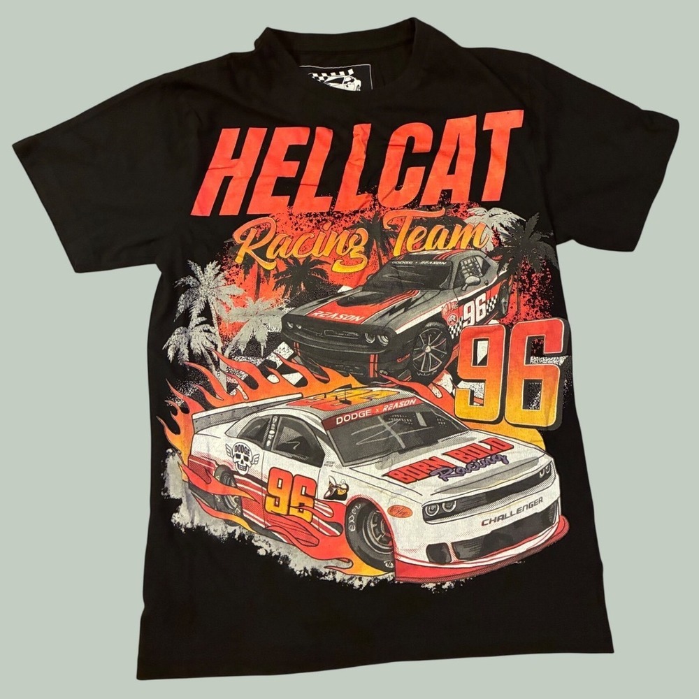 Dodge x Reason Hellcat Racing Team Graphic T-Shirt Black Small Limited Edition